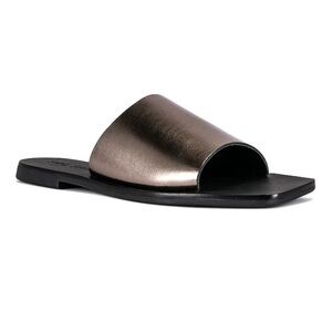 Solsana Mila Slide Sandal in Dark Silver NIB
